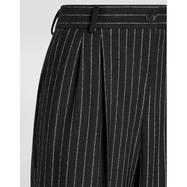 Pinstripe wool trousers - Image 3