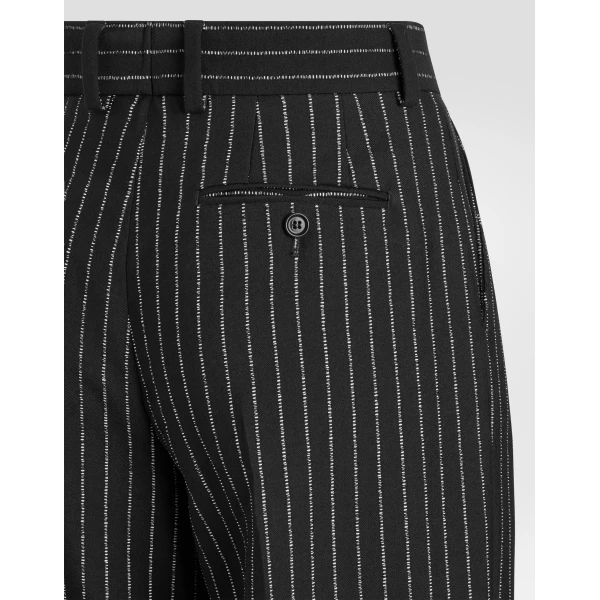 Pinstripe wool trousers - Image 4