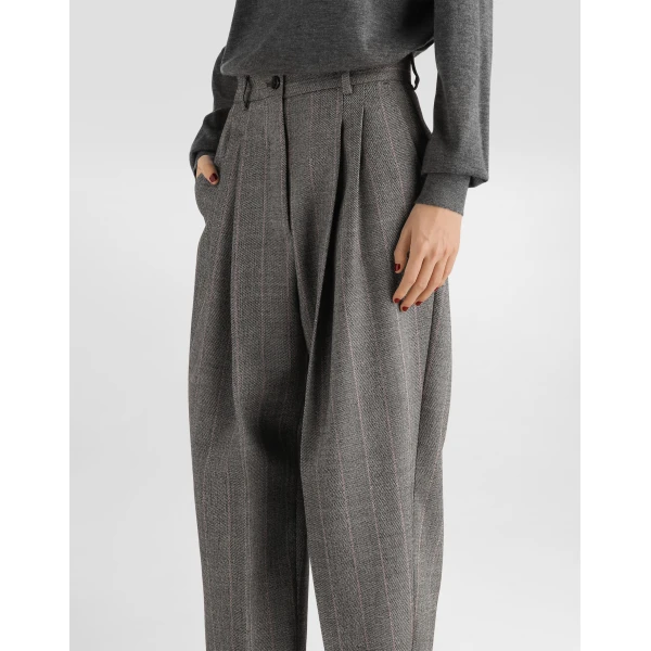 Pinstripe wool trousers - Image 4