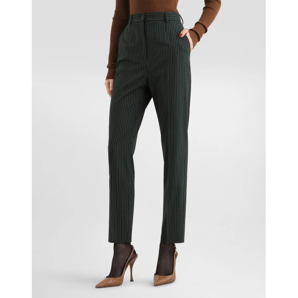 Pinstripe wool trousers - Image 4