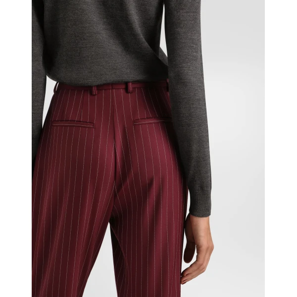 Pinstripe wool trousers - Image 5