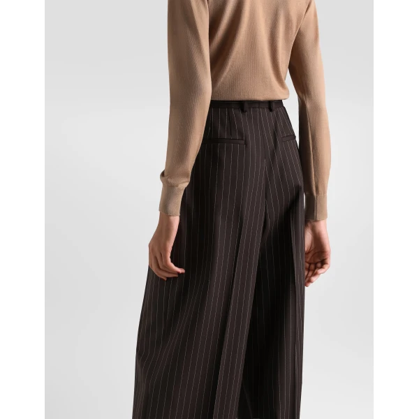 Pinstripe wool trousers - Image 5
