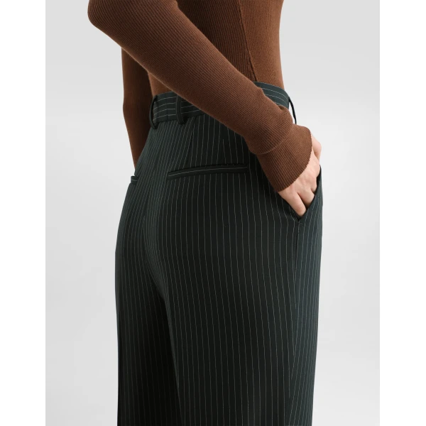 Pinstripe wool trousers - Image 5