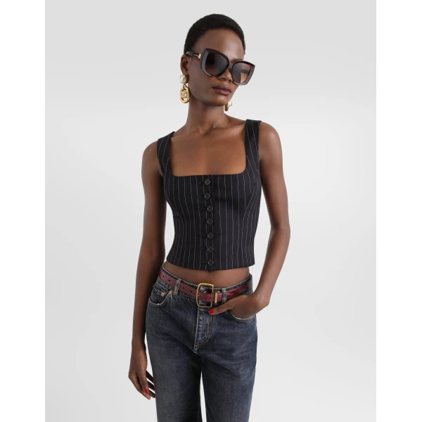 Pinstripe wool vest - Image 4