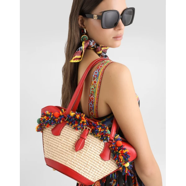 Raffia coffa Capri bag - Image 3