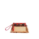 Dolce & Gabbana Raffia toiletry bag with fringes