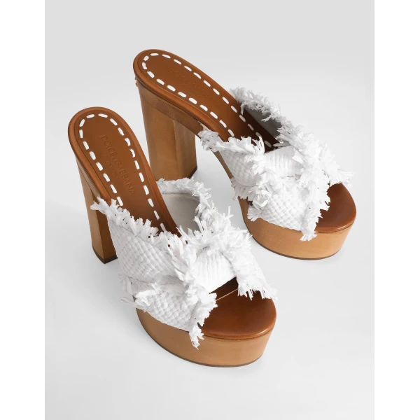 Raffia wedge sandals - Image 4