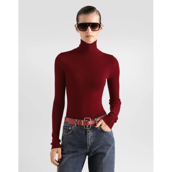 Ribbed cashmere turtleneck pullover - Image 4
