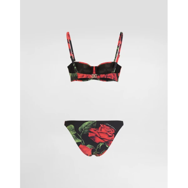Rose-print balconette bikini - Image 2