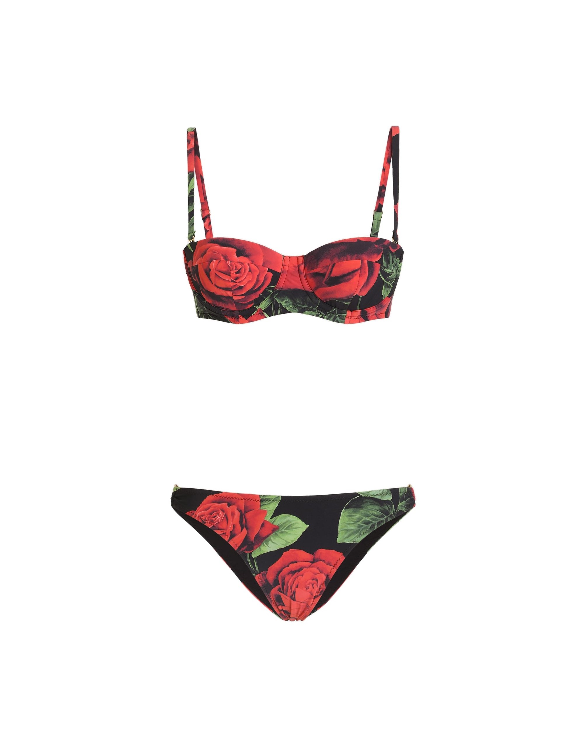 Dolce & Gabbana Rose-print balconette bikini | Beachwear | Coveti Dolce & Gabbana Rose-print balconette bikini