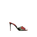 Dolce & Gabbana Rose-print calfskin mules