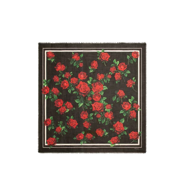 Dolce & Gabbana Rose-print cotton stole