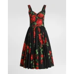 Dolce & Gabbana Rose-print poplin dress