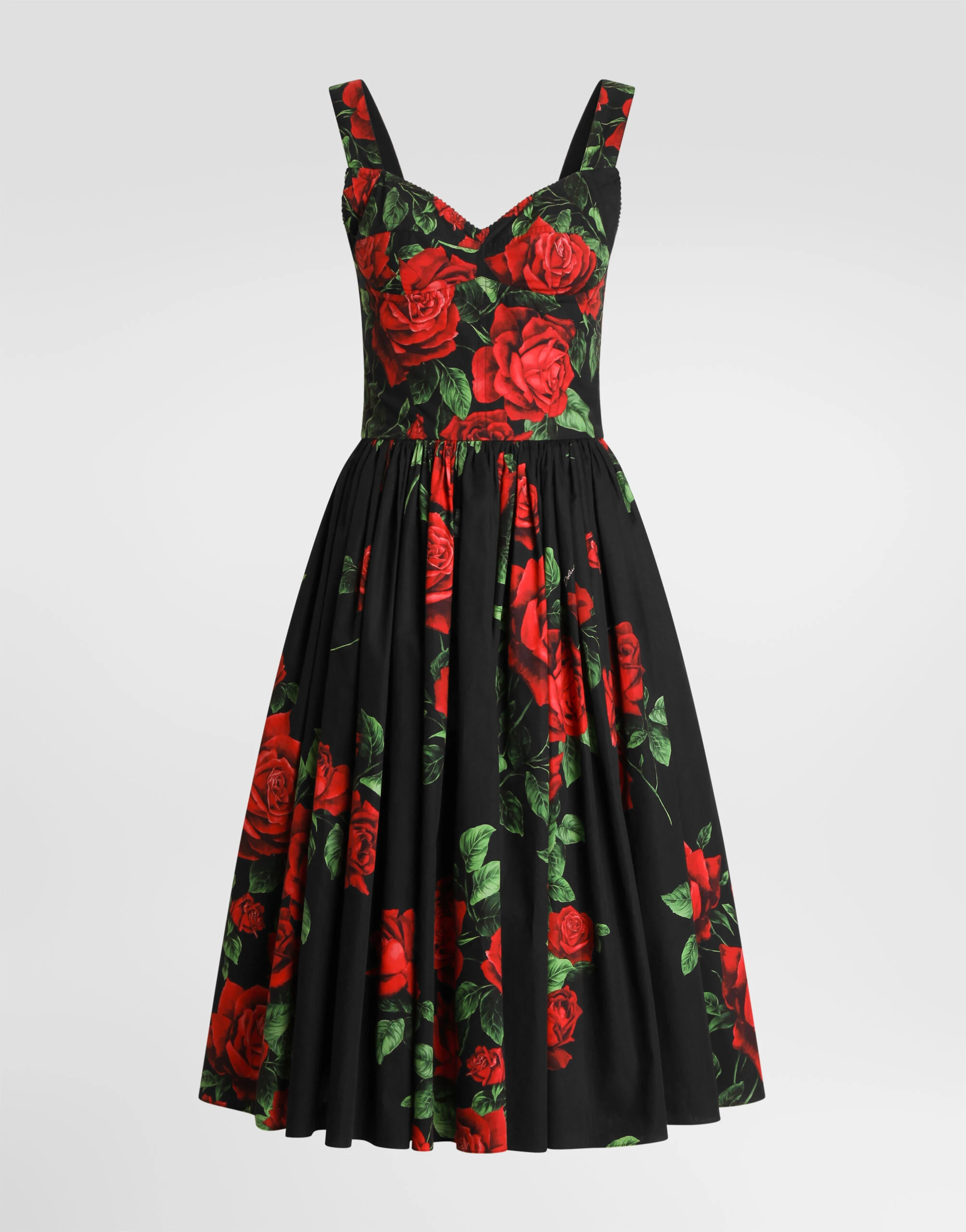 Dolce & Gabbana Rose-print poplin dress | Dresses | Coveti Dolce & Gabbana Rose-print poplin dress