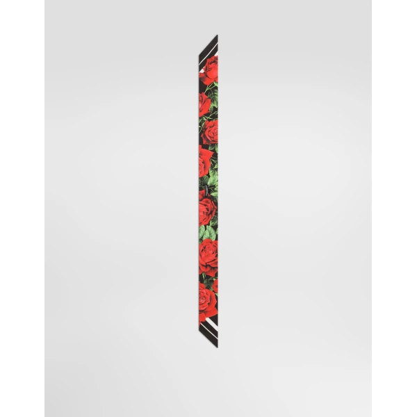 Rose-print silk twill bandeau - Image 2