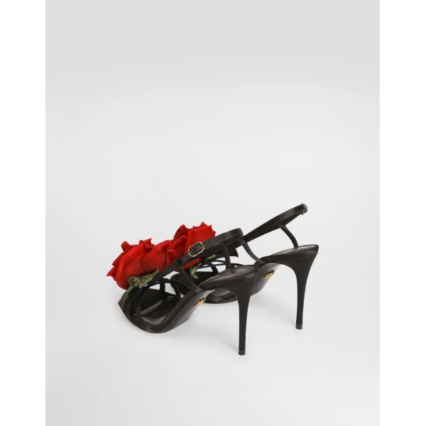 Satin sandal with flower - Image 3