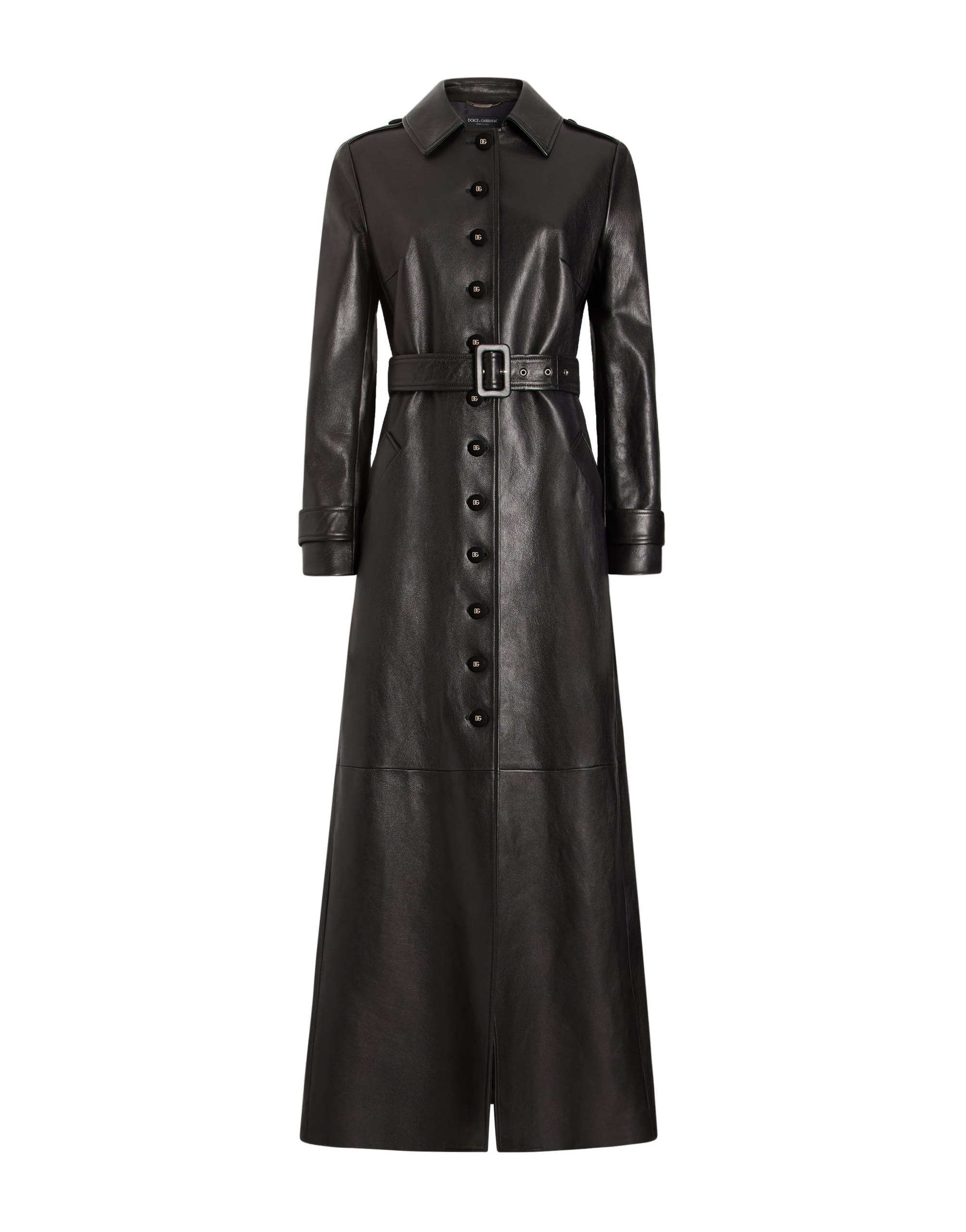 Dolce & Gabbana Single-breasted leather coat | Coats | Coveti Dolce & Gabbana Single-breasted leather coat