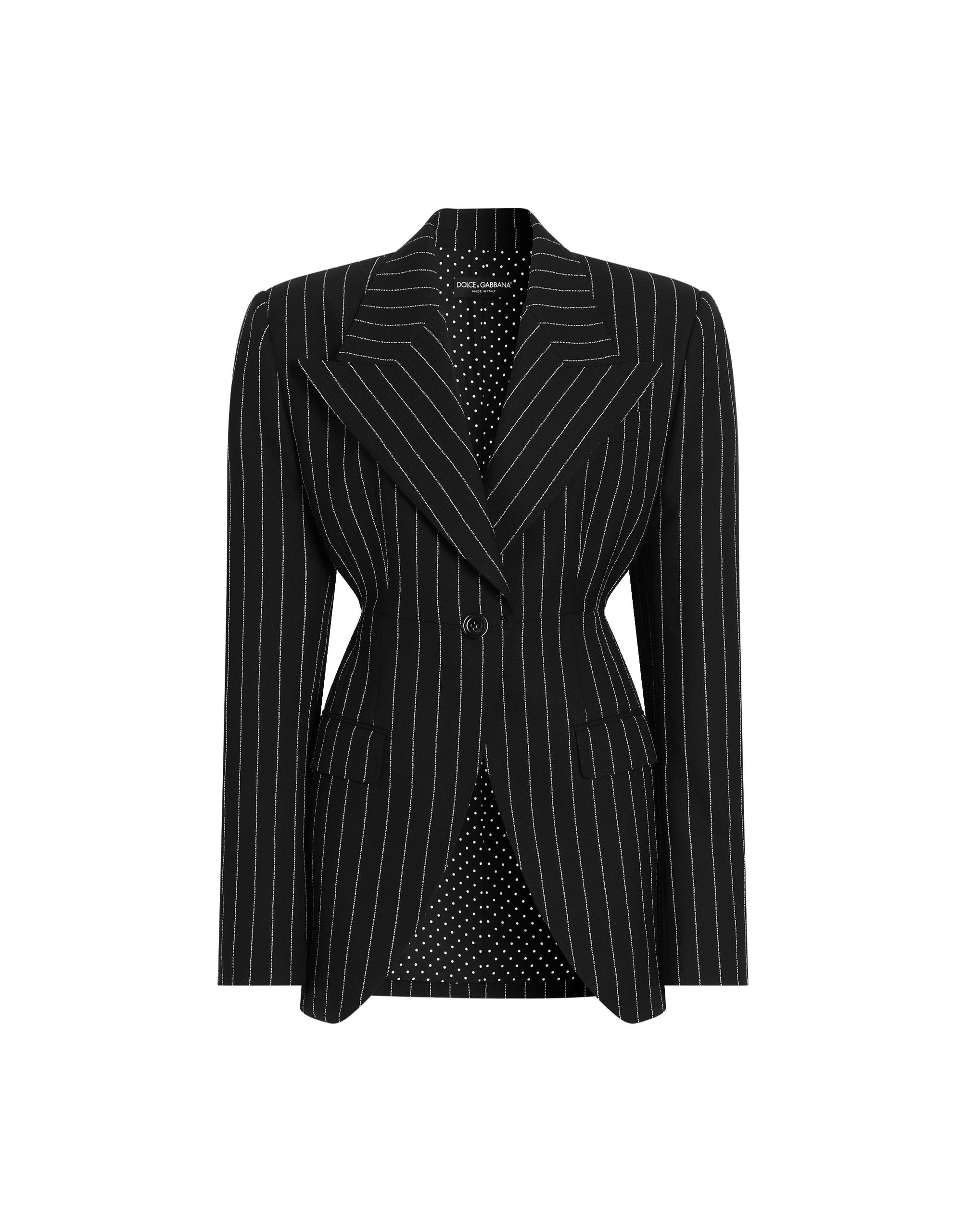 Dolce & Gabbana Single-breasted pinstripe virgin wool jacket | Jackets | Coveti Dolce & Gabbana Single-breasted pinstripe virgin wool jacket