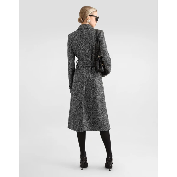 Single-breasted wool-blend chevron coat - Image 3