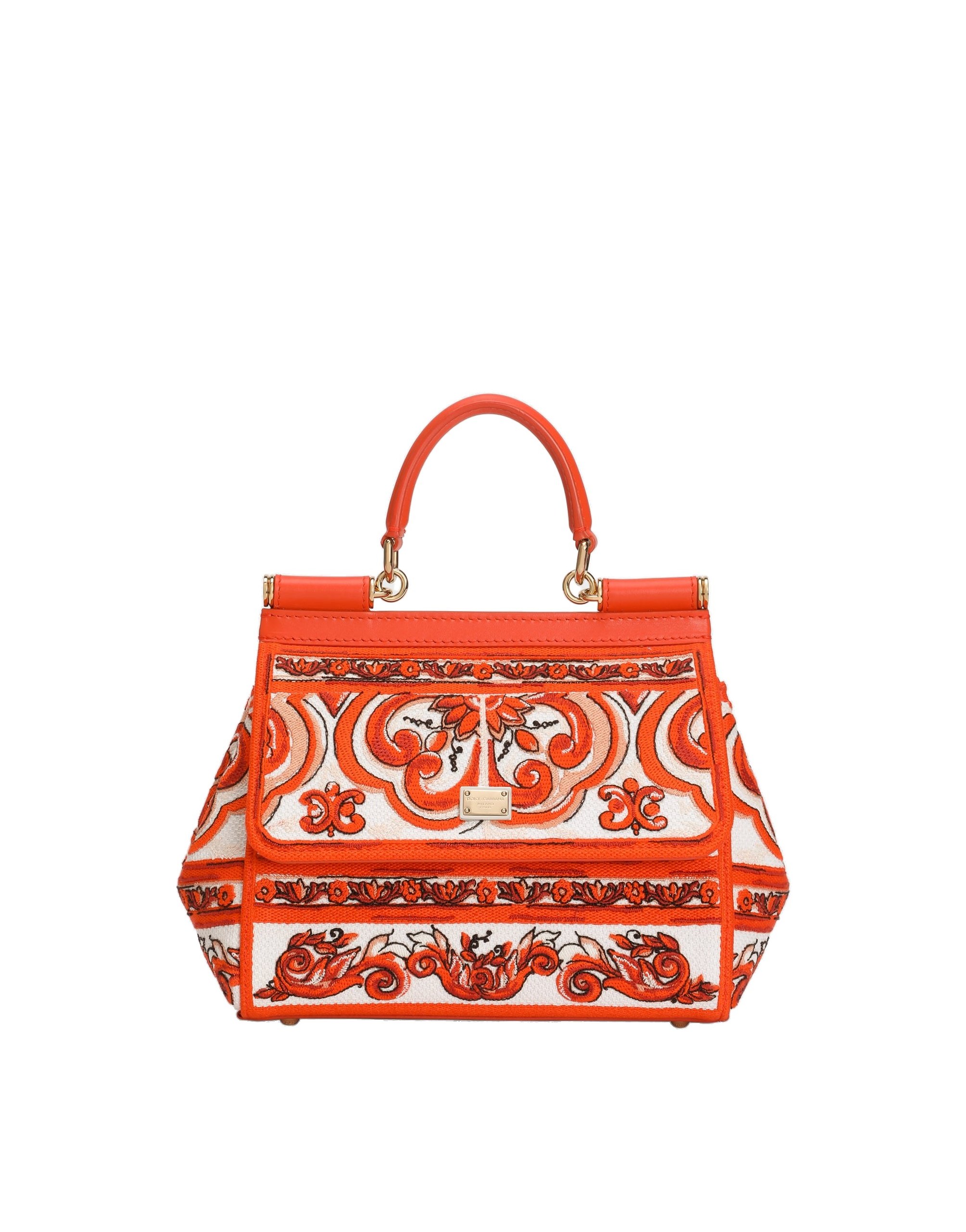 Dolce & Gabbana Small Sicily handbag with majolica embroidery in Orange | Buy Bags at Coveti Dolce & Gabbana Small Sicily handbag with majolica embroidery