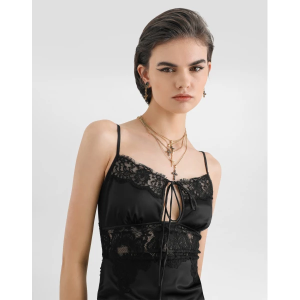 Stretch satin dress - Image 4