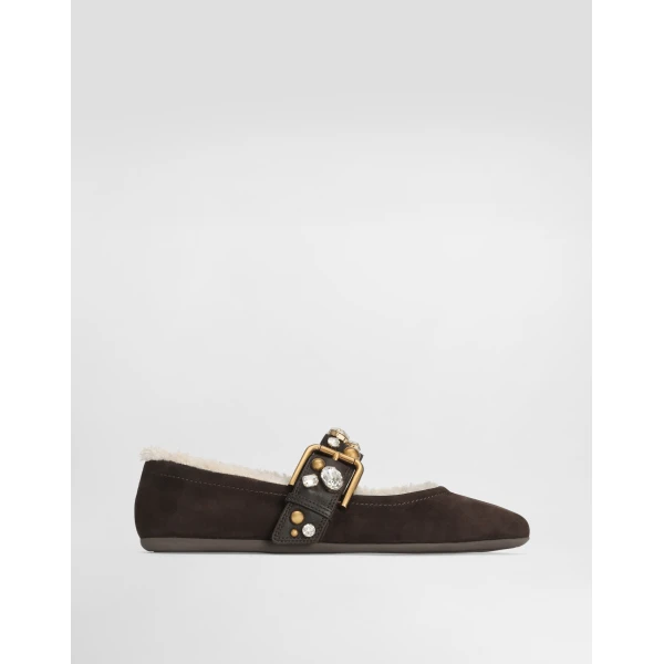 Dolce & Gabbana Suede ballet flats with embroidery