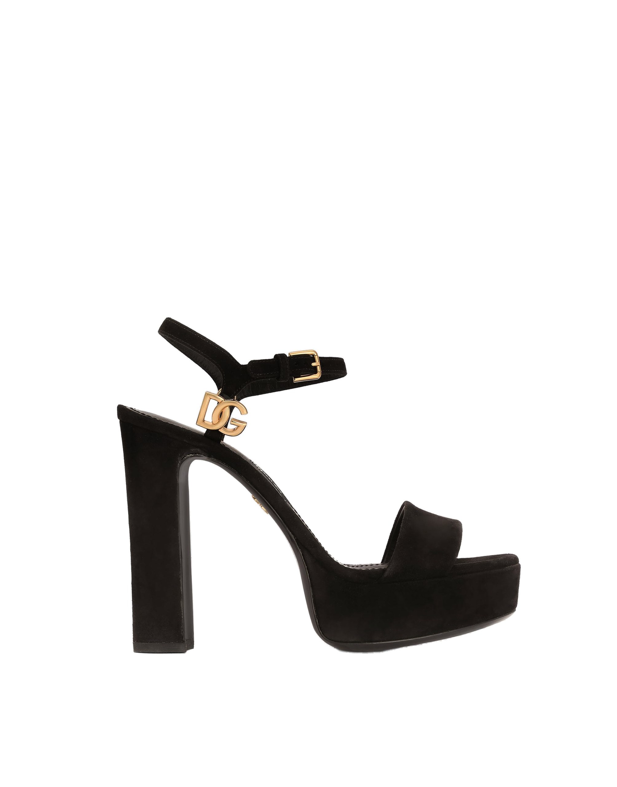 Dolce & Gabbana Suede platform sandals in Black | Buy Shoes at Coveti Dolce & Gabbana Suede platform sandals