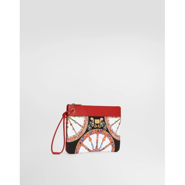 Toiletry bag in carretto-print canvas - Image 3
