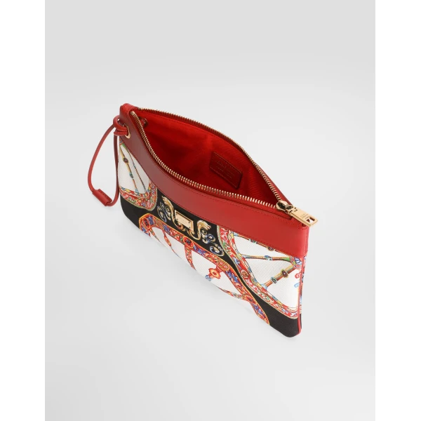 Toiletry bag in carretto-print canvas - Image 5