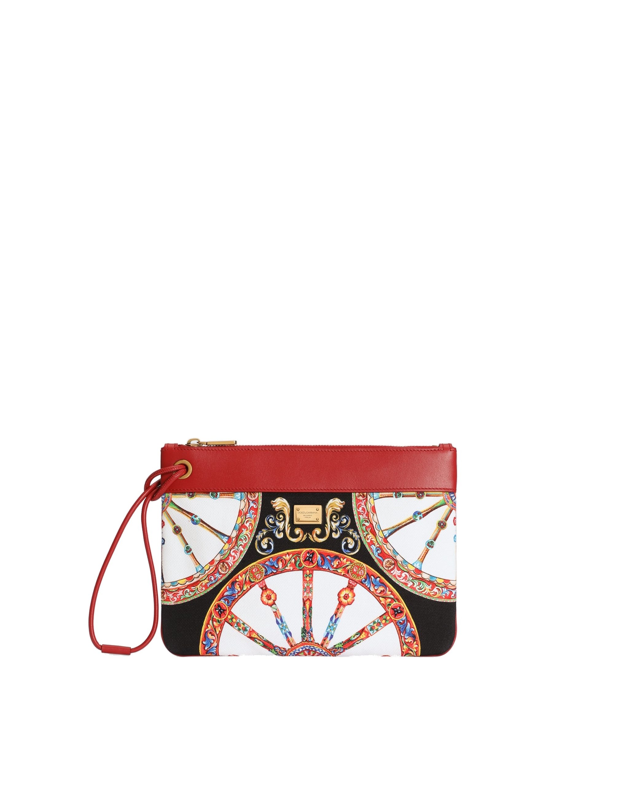 Dolce & Gabbana Toiletry bag in carretto-print canvas in Multicolour | Buy Accessories at Coveti Dolce & Gabbana Toiletry bag in carretto-print canvas
