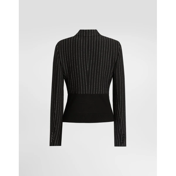 Turlington single-breasted jacket in pinstripe wool - Image 2