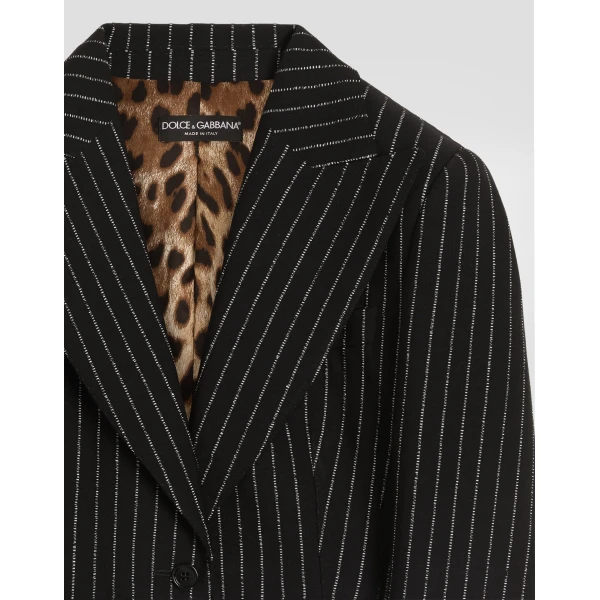 Turlington single-breasted jacket in pinstripe wool - Image 3