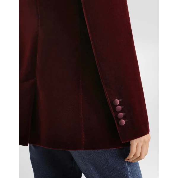 Turlington single-breasted jacket in velvet - Image 5