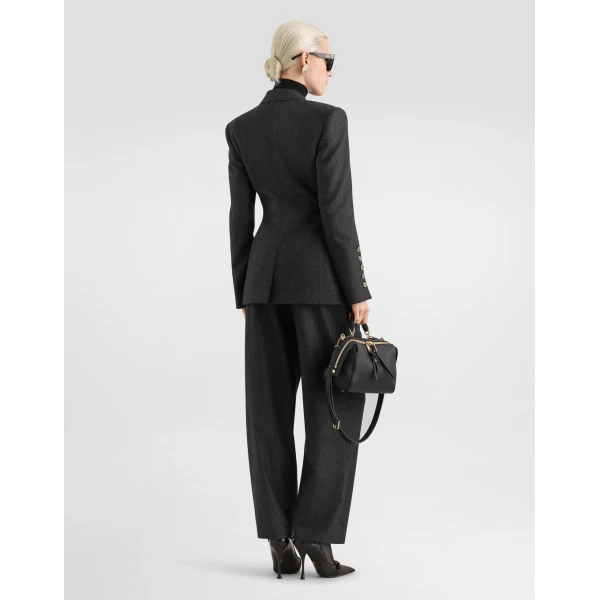 Turlington single-breasted jacket in wool flannel - Image 3