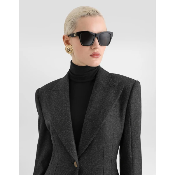 Turlington single-breasted jacket in wool flannel - Image 4