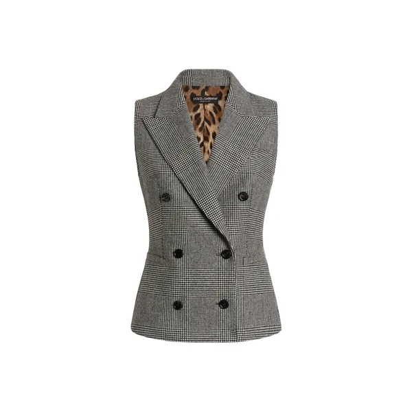 Vest in glen plaid flannel