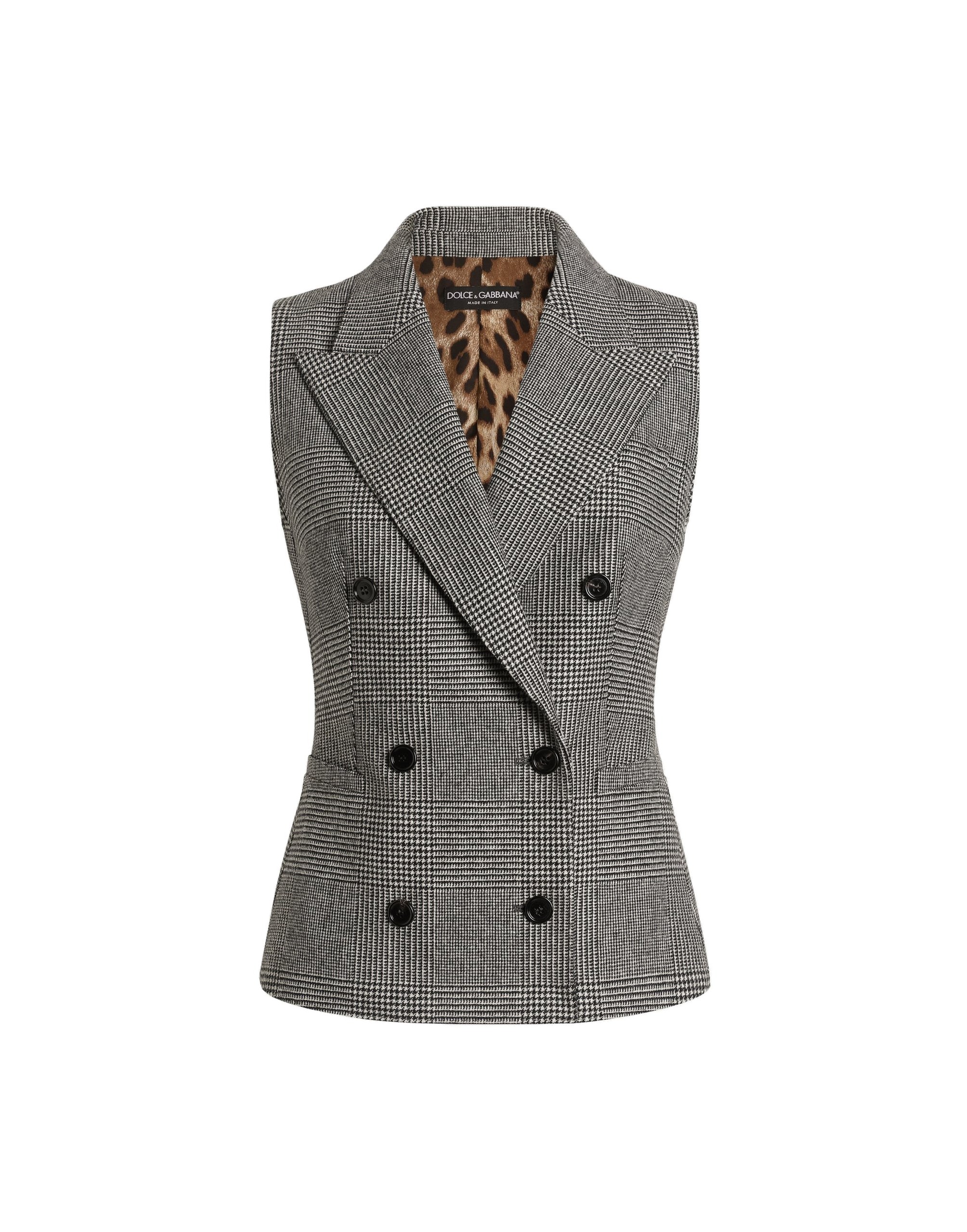 Dolce & Gabbana Vest in glen plaid flannel | Jackets | Coveti Dolce & Gabbana Vest in glen plaid flannel