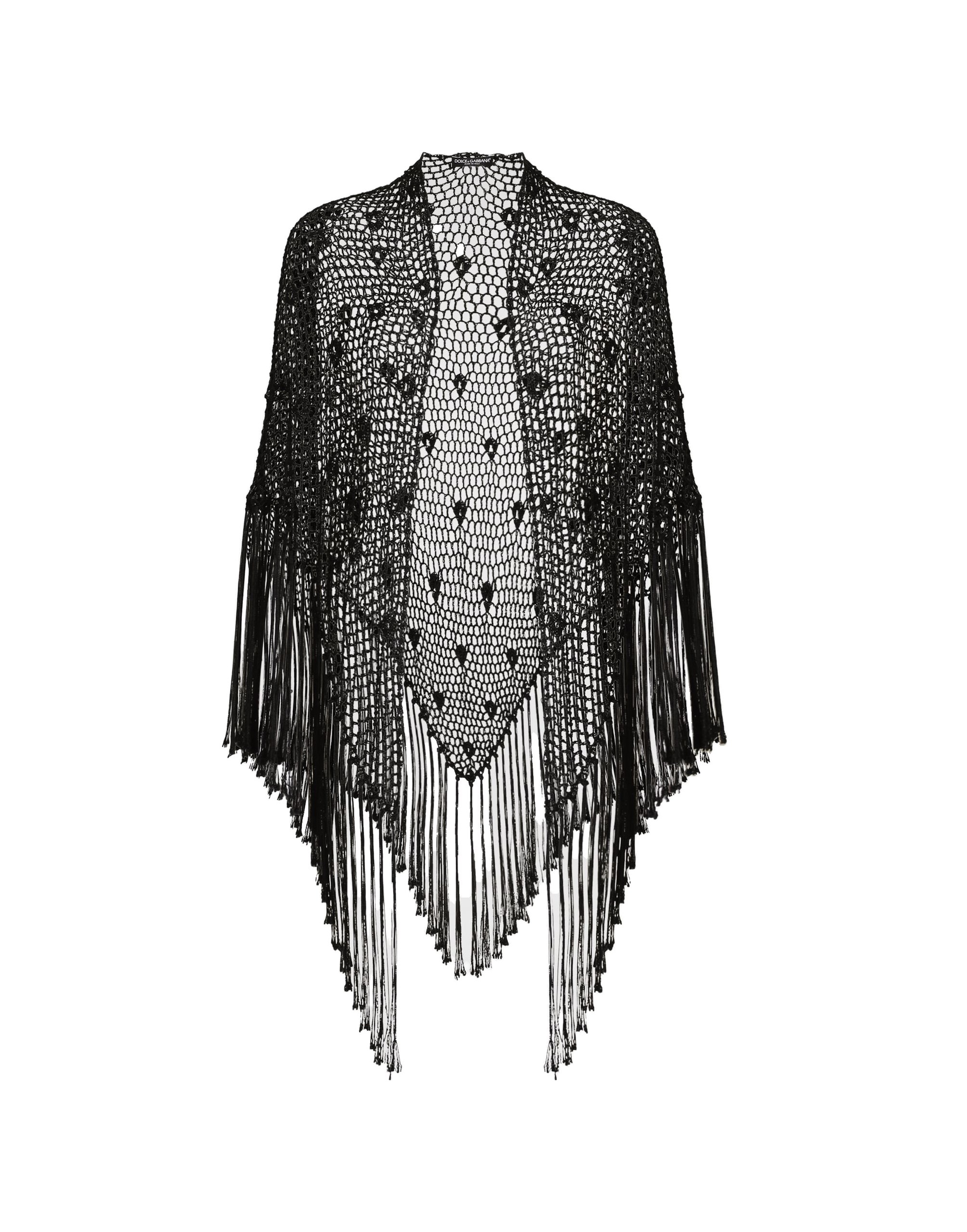 Dolce & Gabbana Viscose crochet shawl in Black | Buy Accessories at Coveti Dolce & Gabbana Viscose crochet shawl