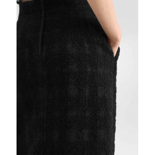 Wool-blend check bouclé skirt - Image 5