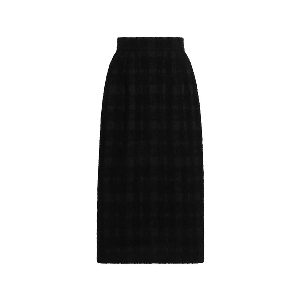 Dolce & Gabbana Wool-blend check bouclé skirt