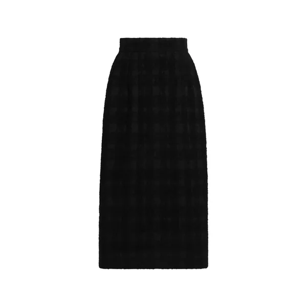 Dolce & Gabbana Wool-blend check bouclé skirt