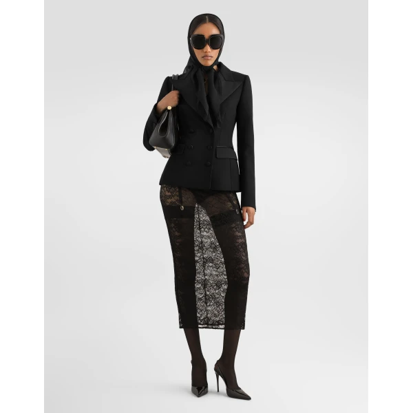 Wool cady double-breasted jacket - Image 2