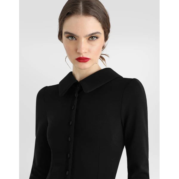 Wool jersey dress - Image 4