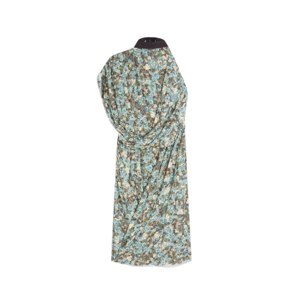 Dries Van Noten Asymmetrical pleated dress in Sky | Dresses | Coveti