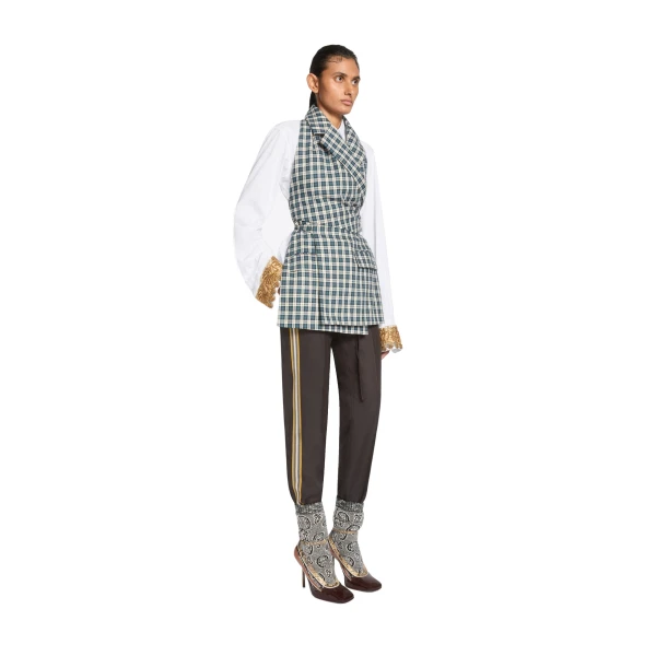 Backless cotton flannel top in Petrol - Image 3