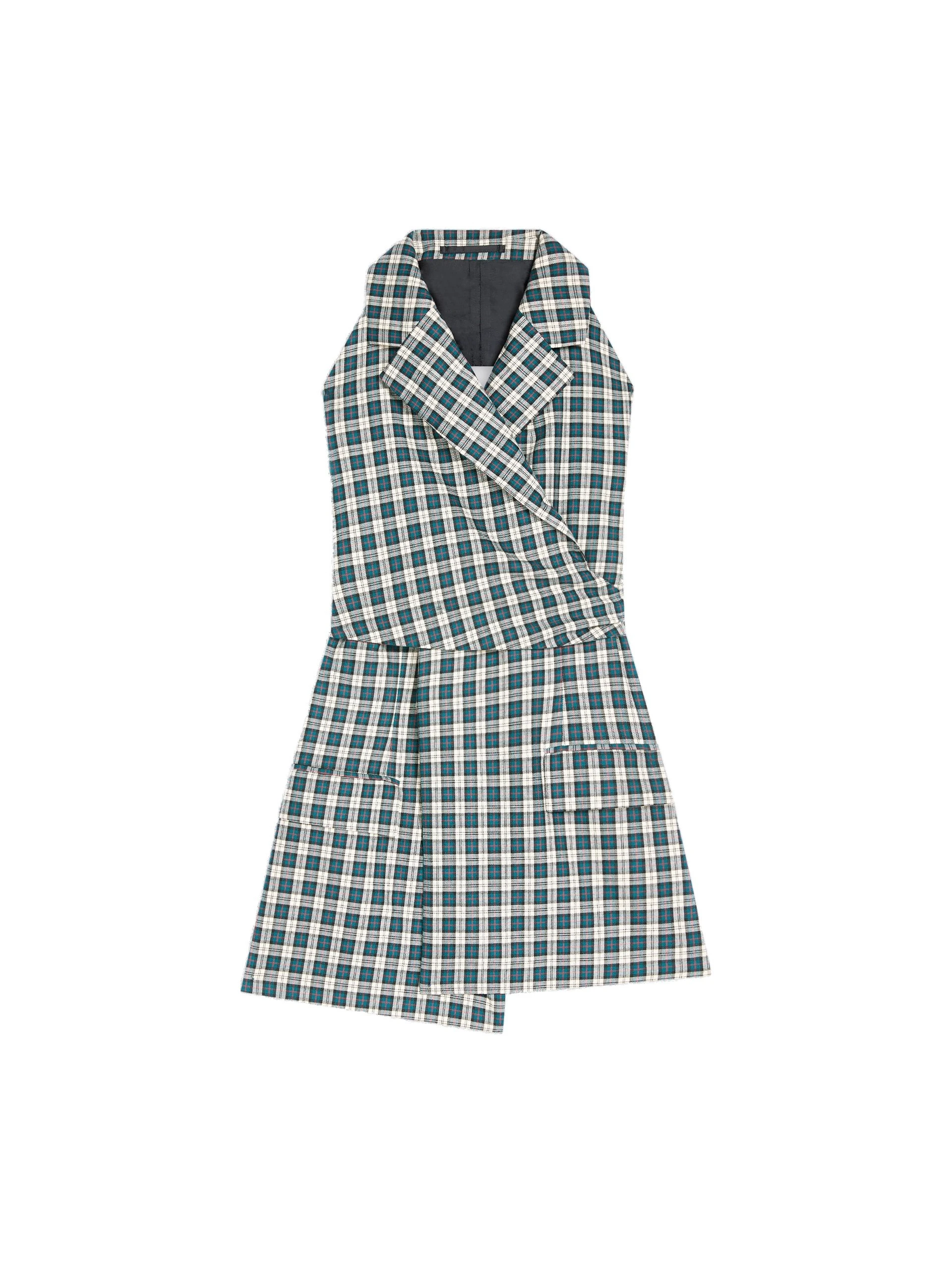 Dries Van Noten Backless cotton flannel top in Petrol | Tops | Coveti Dries Van Noten Backless cotton flannel top in Petrol | Tops | Coveti