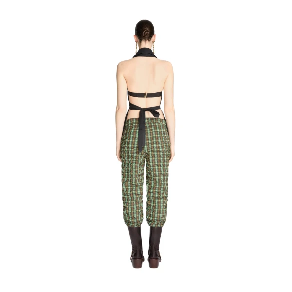 Backless wool twill top in Black - Image 4