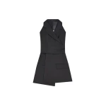 Dries Van Noten Backless wool twill top in Black | Tops | Coveti