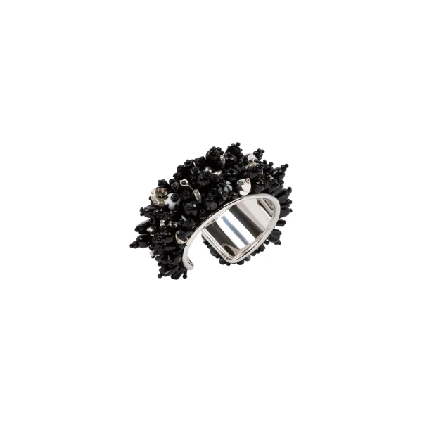 Beaded cuff bracelet in Black - Image 4