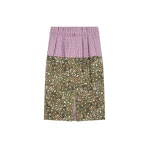 Dries Van Noten Belted contrast skirt in Bottle | Skirts | Coveti